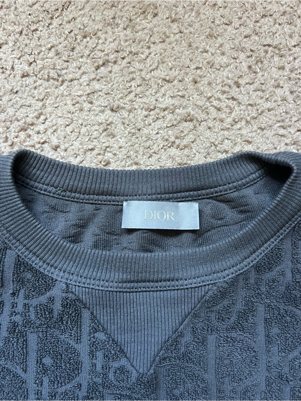 Dior Men’s Gray Monogram Crewneck Sweater - Picture 5 of 10